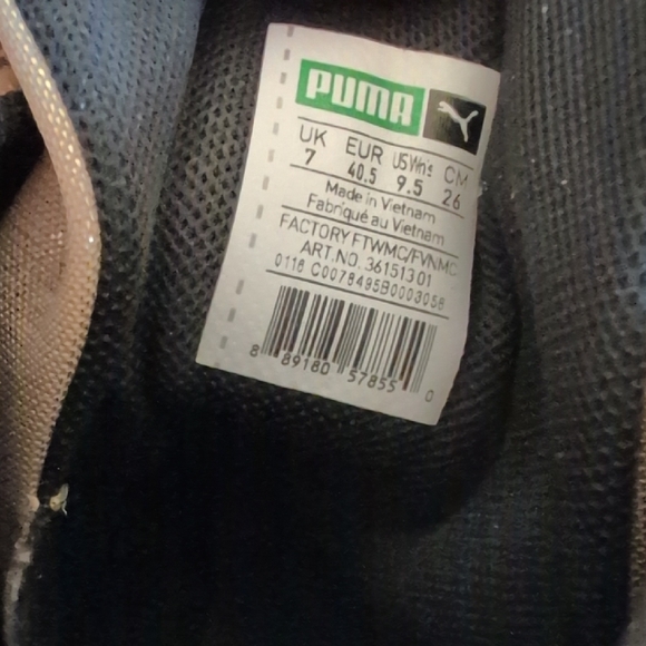 Puma, Sky, Leather, Metallic Gold Sneakers, High Tops, Size 9.5 - Picture 6 of 7